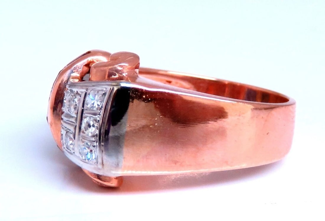 Vintage Sapphire Diamonds Curling Motif Ring 14kt 12140** - 3