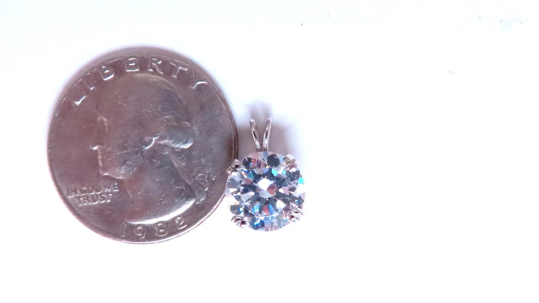 9mm CZ Solitaire Pendant 14kt 65115** - 2