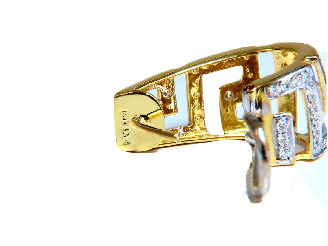 18kt Endless Greek Symbolic Bead set 1.20ct diamonds clip earrings** - 8