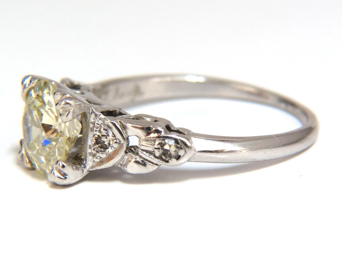 1.33ct vintage class old mine cut natural diamond engagement ring platinum** - 5