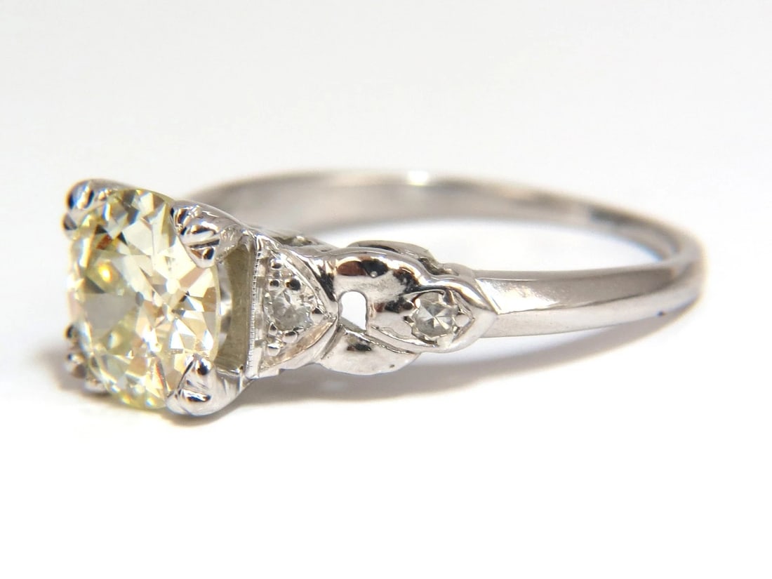 1.33ct vintage class old mine cut natural diamond engagement ring platinum** - 9