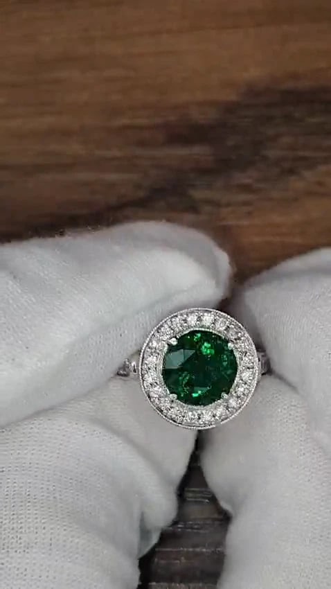 GIA Certified: 1.62ct Natural Emerald Diamonds Ring 18kt (F1) *v - 2