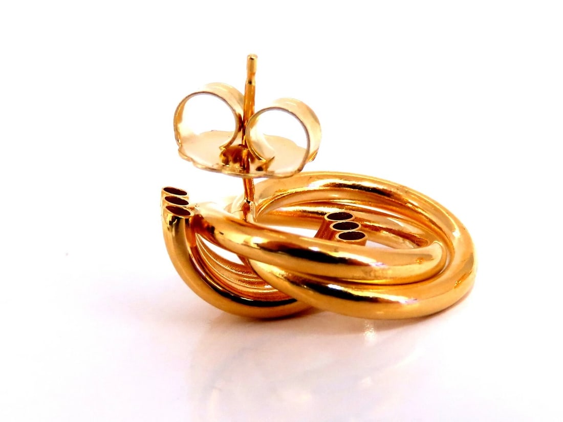 14kt Gold Circular Tube Earrings Knocker Classic** - 2