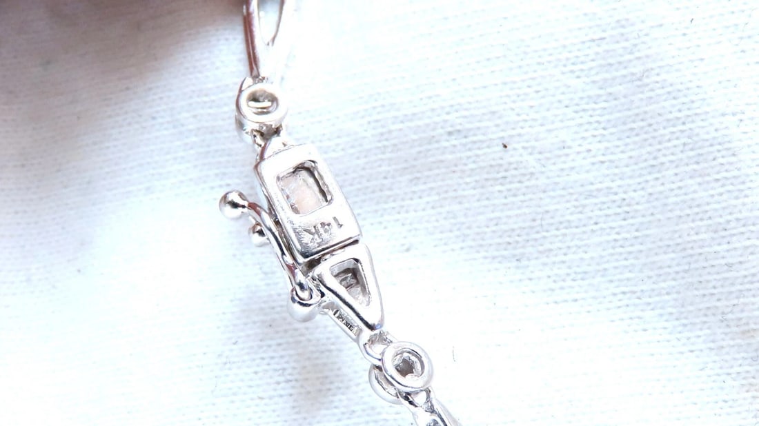 1.30ct natural baguette diamonds iconic pear loop necklace 14kt mother of bride* - 2