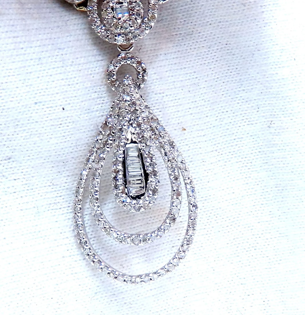 1.30ct natural baguette diamonds iconic pear loop necklace 14kt mother of bride* - 3