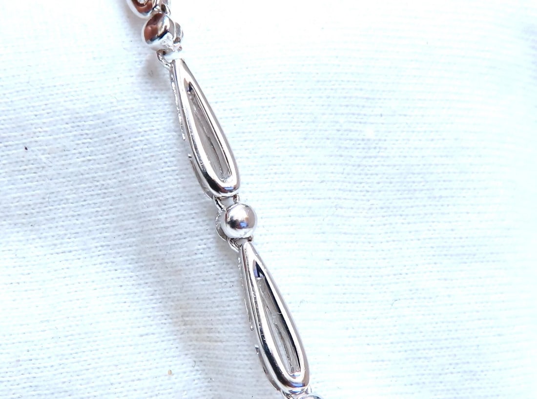 1.30ct natural baguette diamonds iconic pear loop necklace 14kt mother of bride* - 4