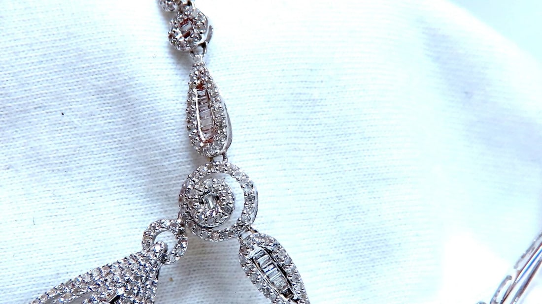 1.30ct natural baguette diamonds iconic pear loop necklace 14kt mother of bride* - 5