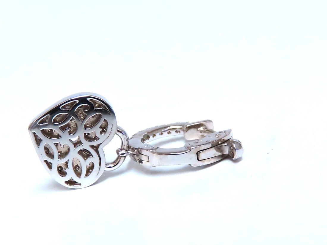 1ct Natural Diamond Heart Key Earrings 14kt** - 3