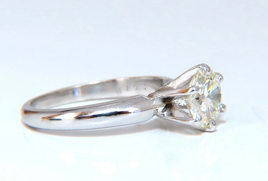 GIA Certified 1.01ct round cut diamond solitaire ring platinum classic N/Vs** - 2