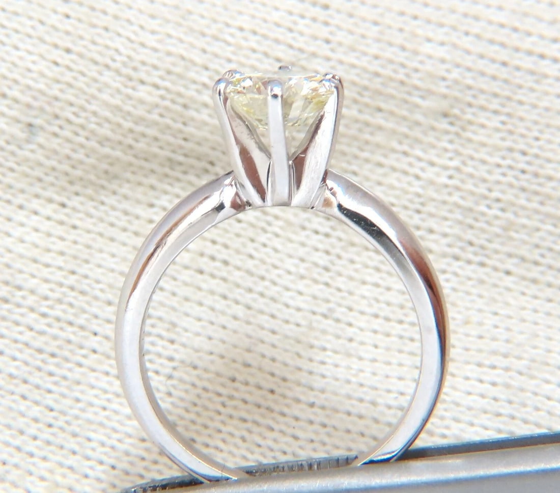 GIA Certified 1.01ct round cut diamond solitaire ring platinum classic N/Vs** - 3