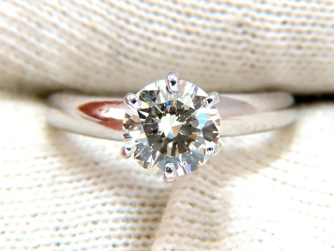 GIA Certified 1.01ct round cut diamond solitaire ring platinum classic N/Vs** - 4