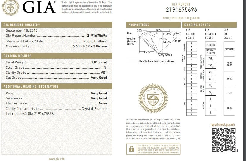GIA Certified 1.01ct round cut diamond solitaire ring platinum classic N/Vs** - 6