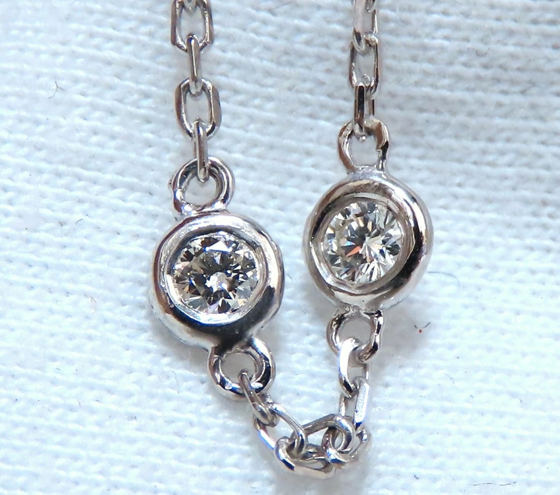 3.45ct natural diamonds eternity station by yard double wrap necklace 14kt ** - 2
