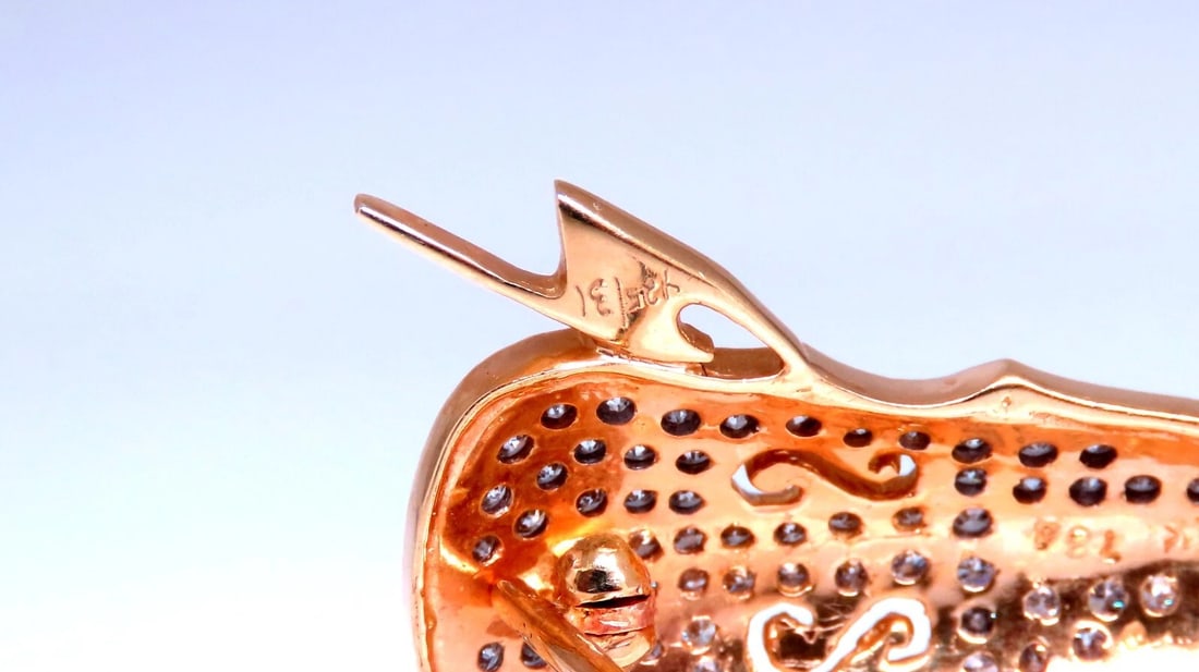 .60ct natural diamond Cello Violin Pin 14kt Gold** - 4