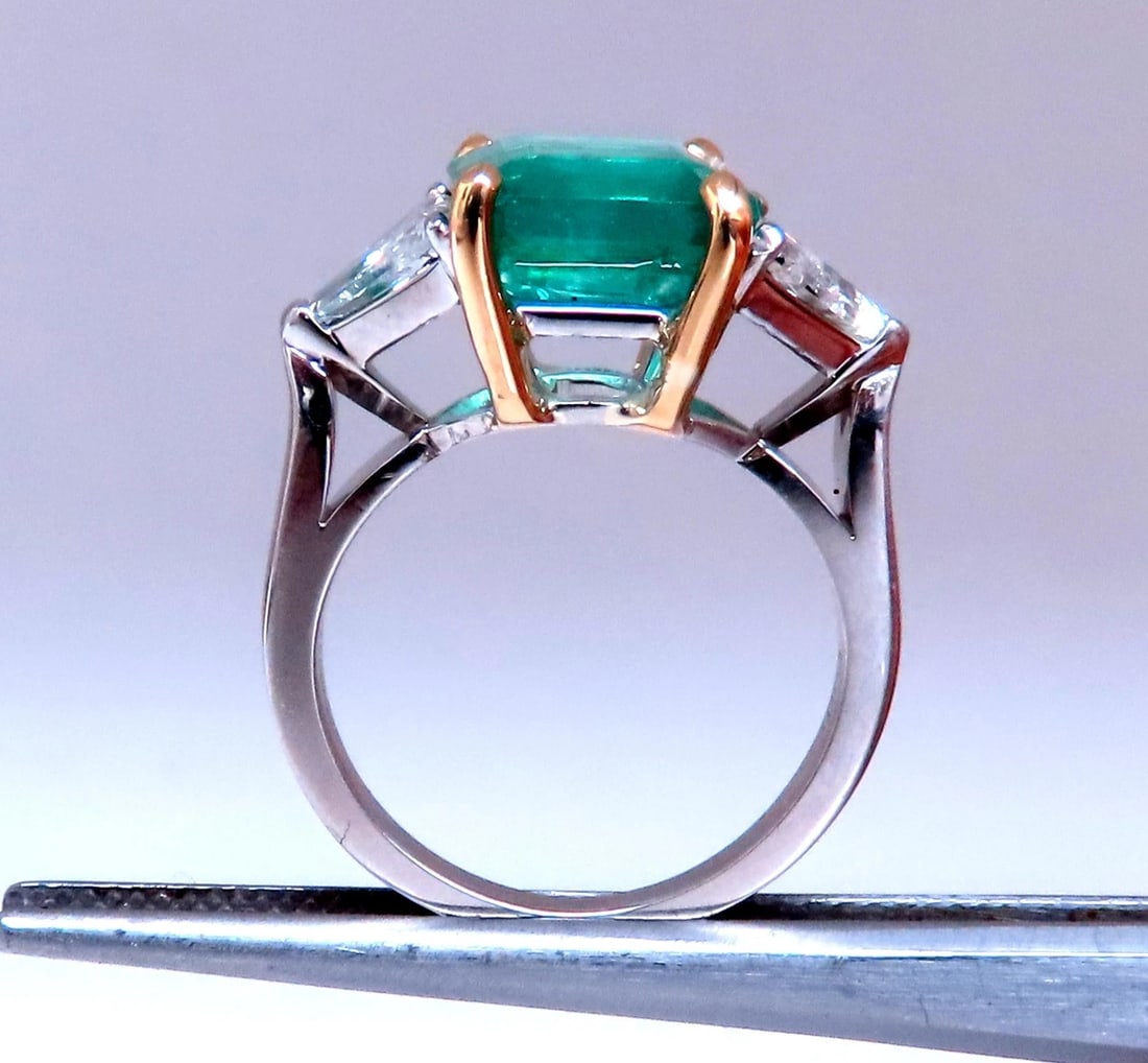 GIA Certified 3.97ct Natural Emerald (F1) Diamond Ring Platinum 12414 *v - 15