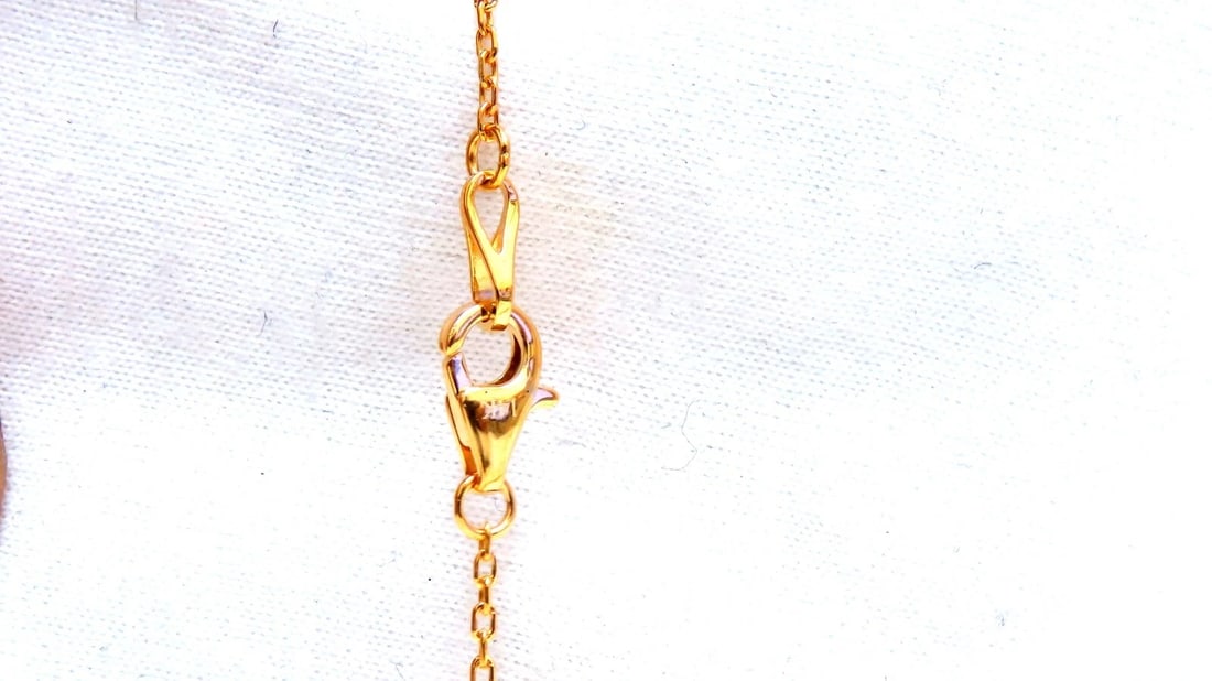 27ct fancy vivid yellow Sapphire diamonds station yard necklace 14 karat ** - 2