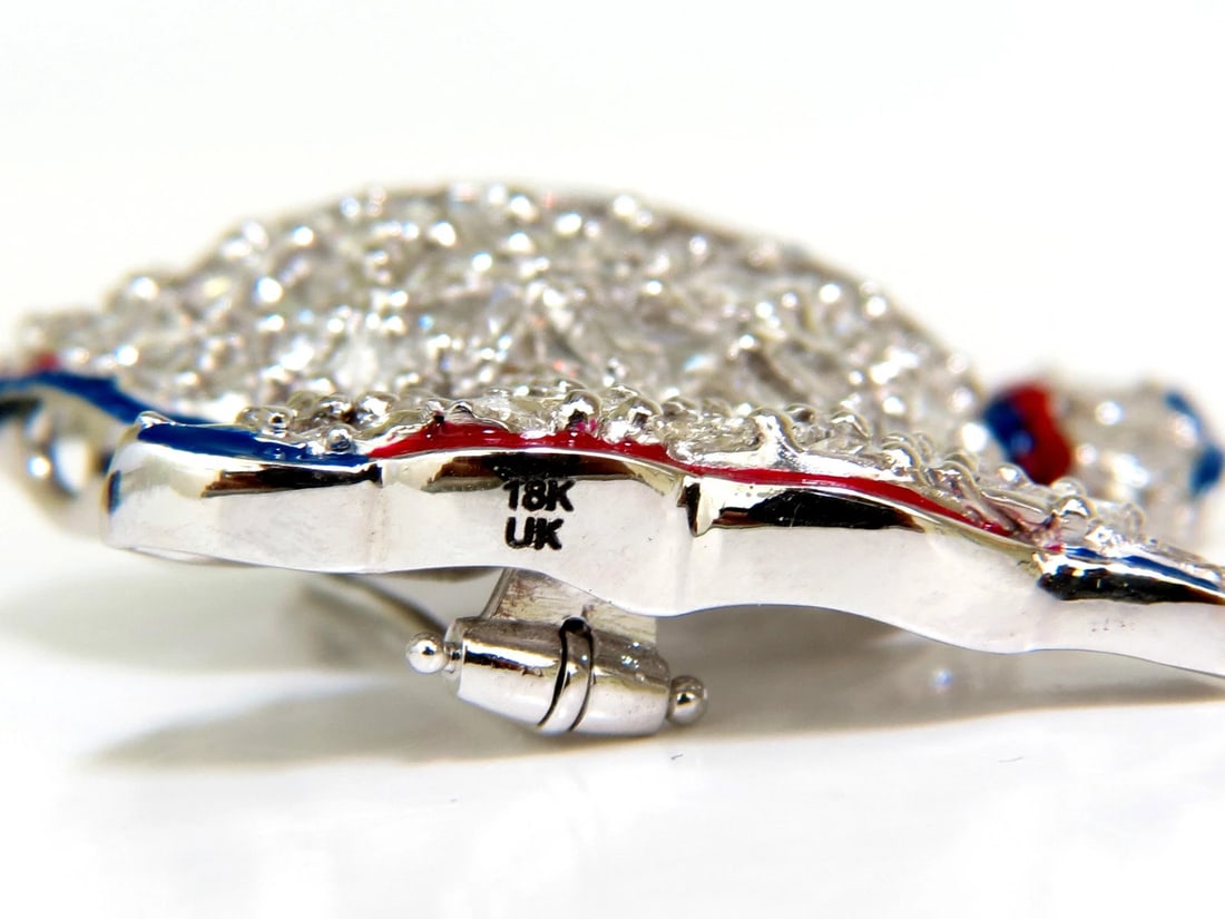 18KT 5.00CT 3D FISH TRIANGLE & ROUND DIAMONDS PENDANT PIN** - 10