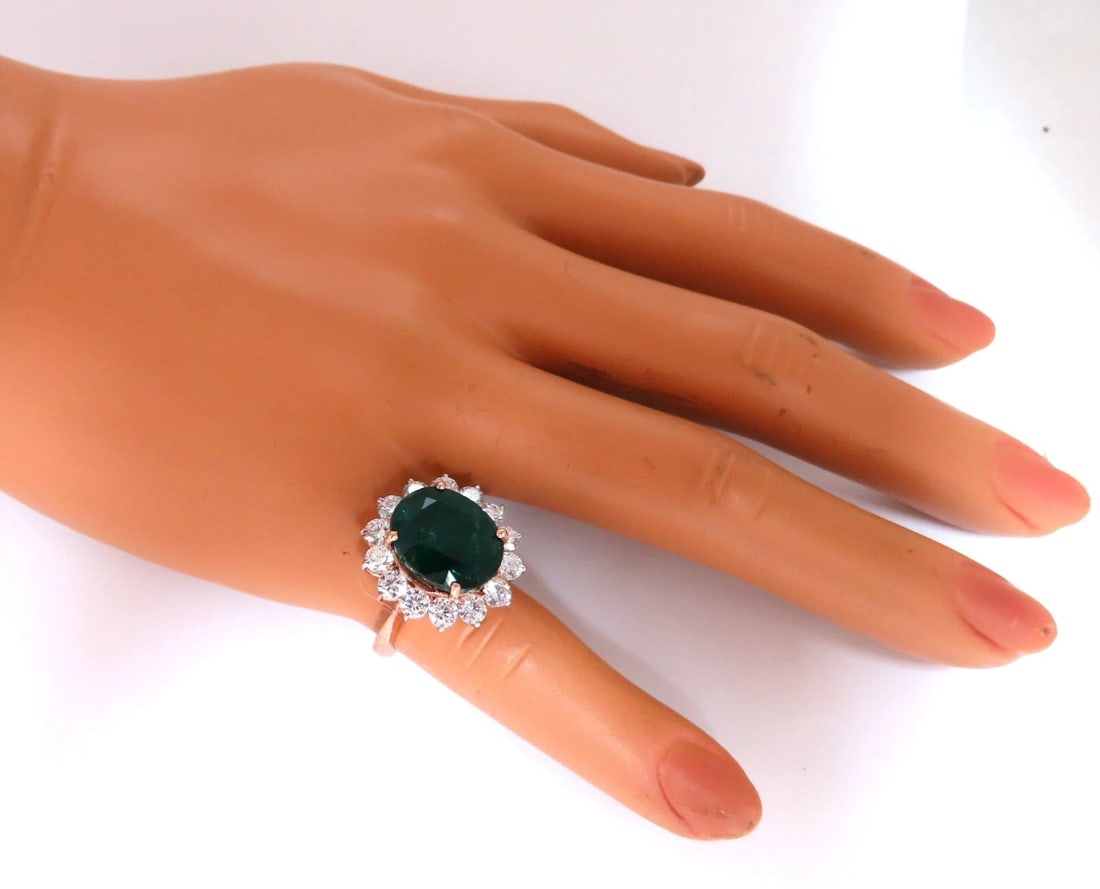 GIA Certified 8.63ct Natural Emerald diamonds ring 18kt** - 2