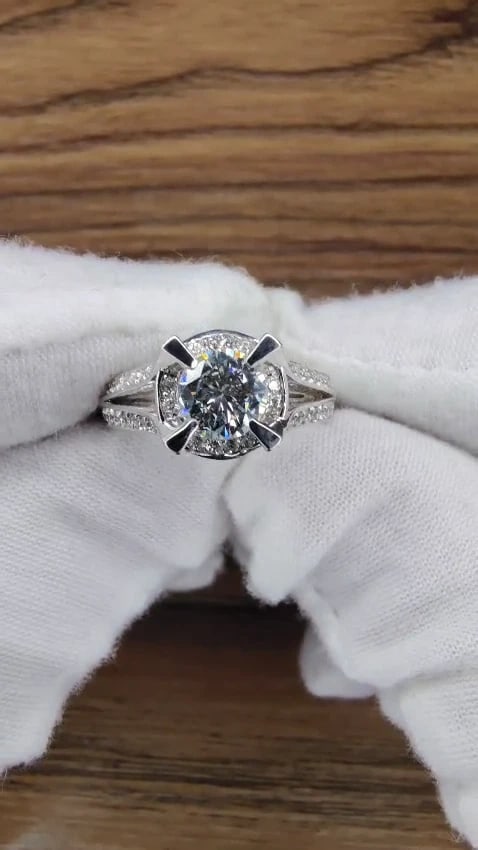 1.61CT ROUND BRILLIANT NATURAL DIAMOND RAISED CROWN RING 14kt *v - 2