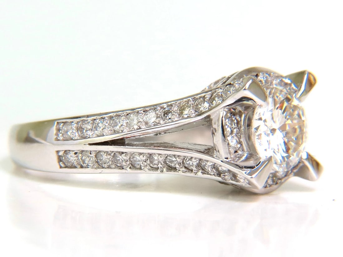 1.61CT ROUND BRILLIANT NATURAL DIAMOND RAISED CROWN RING 14kt *v - 5