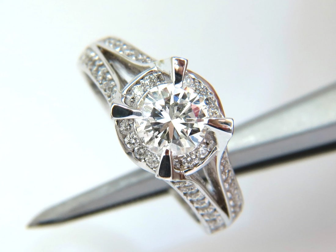 1.61CT ROUND BRILLIANT NATURAL DIAMOND RAISED CROWN RING 14kt *v - 7