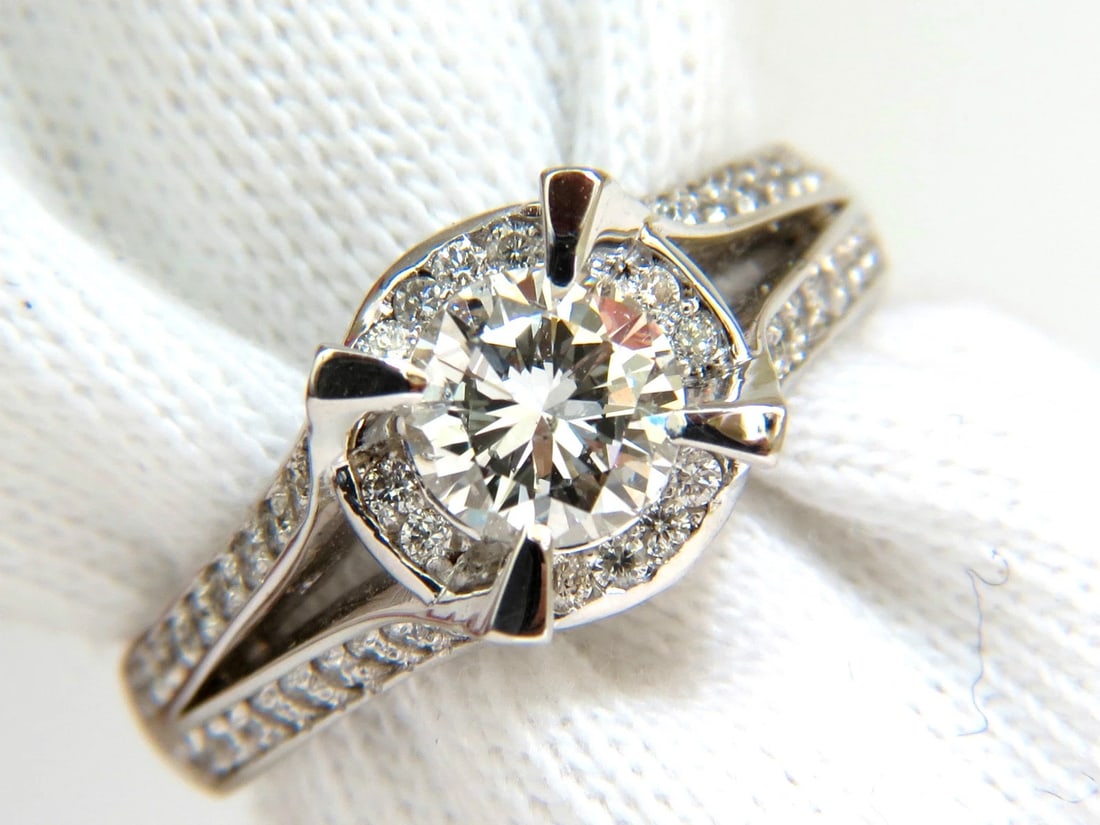 1.61CT ROUND BRILLIANT NATURAL DIAMOND RAISED CROWN RING 14kt *v - 9
