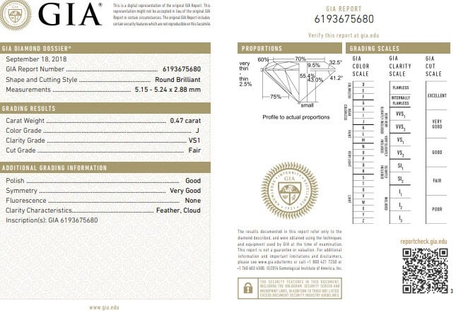GIA Certified .69ct round cut diamond Raised Diamond Engagement Ring 14 Karat** - 2