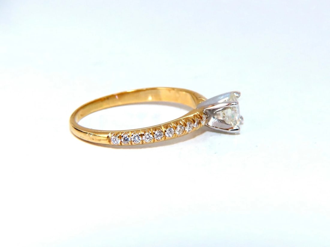 GIA Certified .69ct round cut diamond Raised Diamond Engagement Ring 14 Karat** - 3