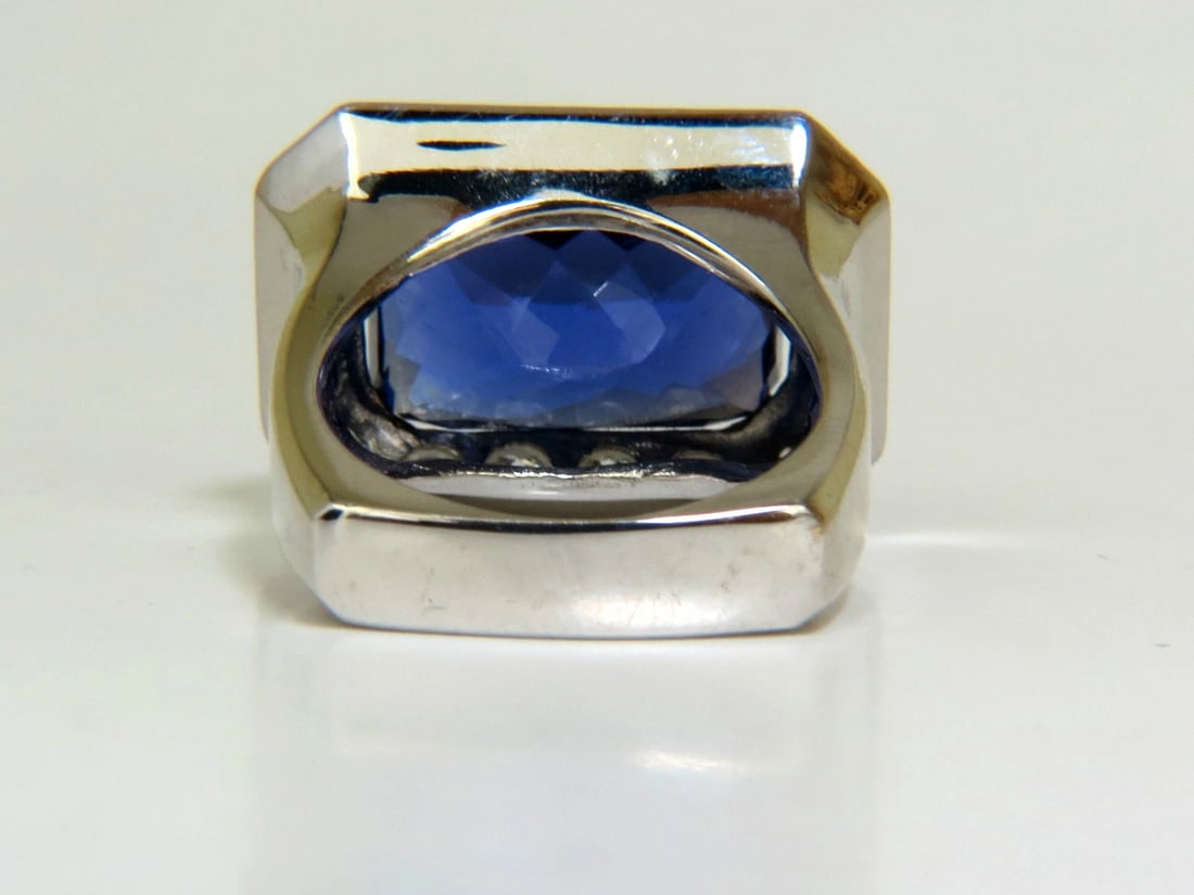 GIA CERTIFIED NATURAL 15.06CT 18KT GOLD NATURAL TANZANITE DIAMOND RING *v - 5