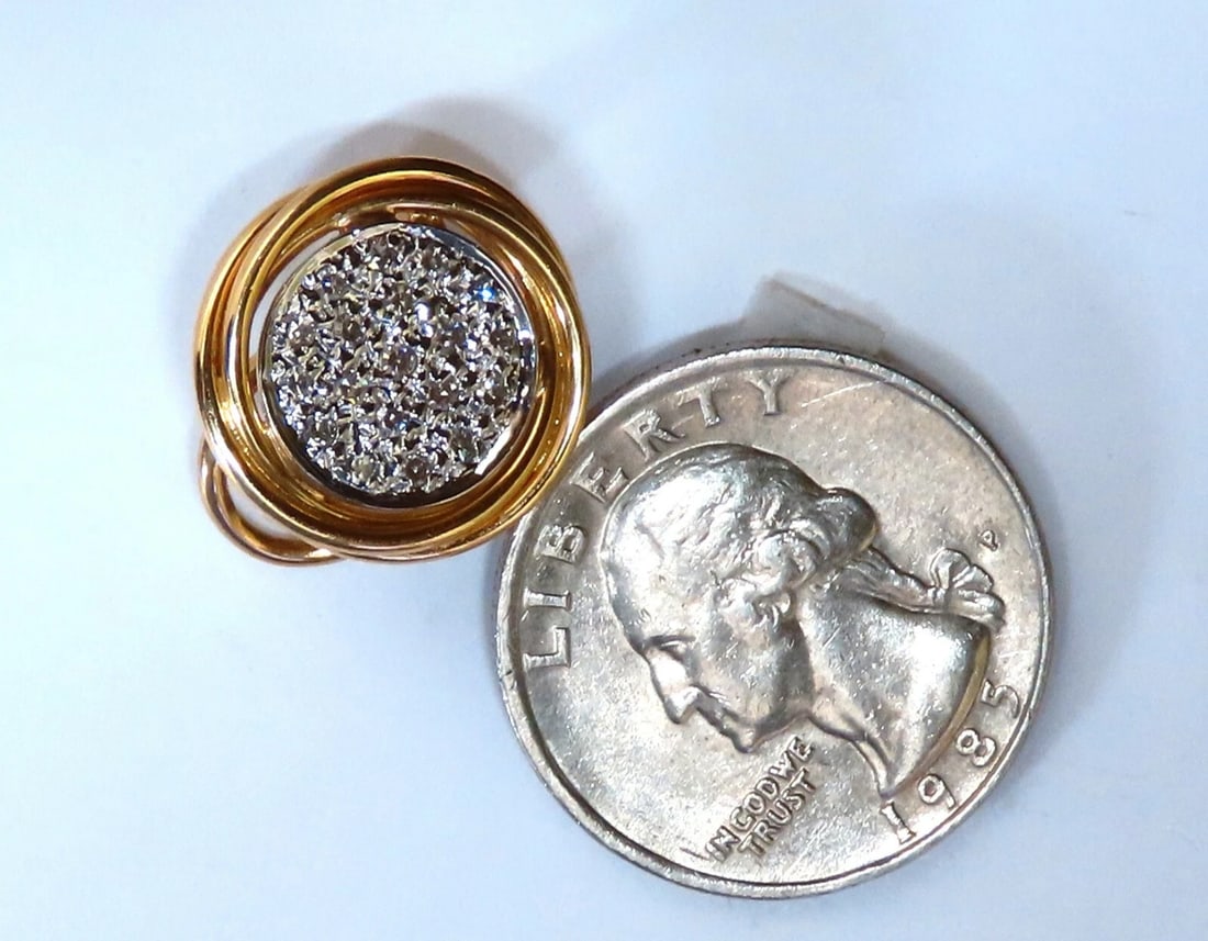 .60ct Natural Diamonds Cluster Circular Clip Earrings 14 Karat & Trim** - 4