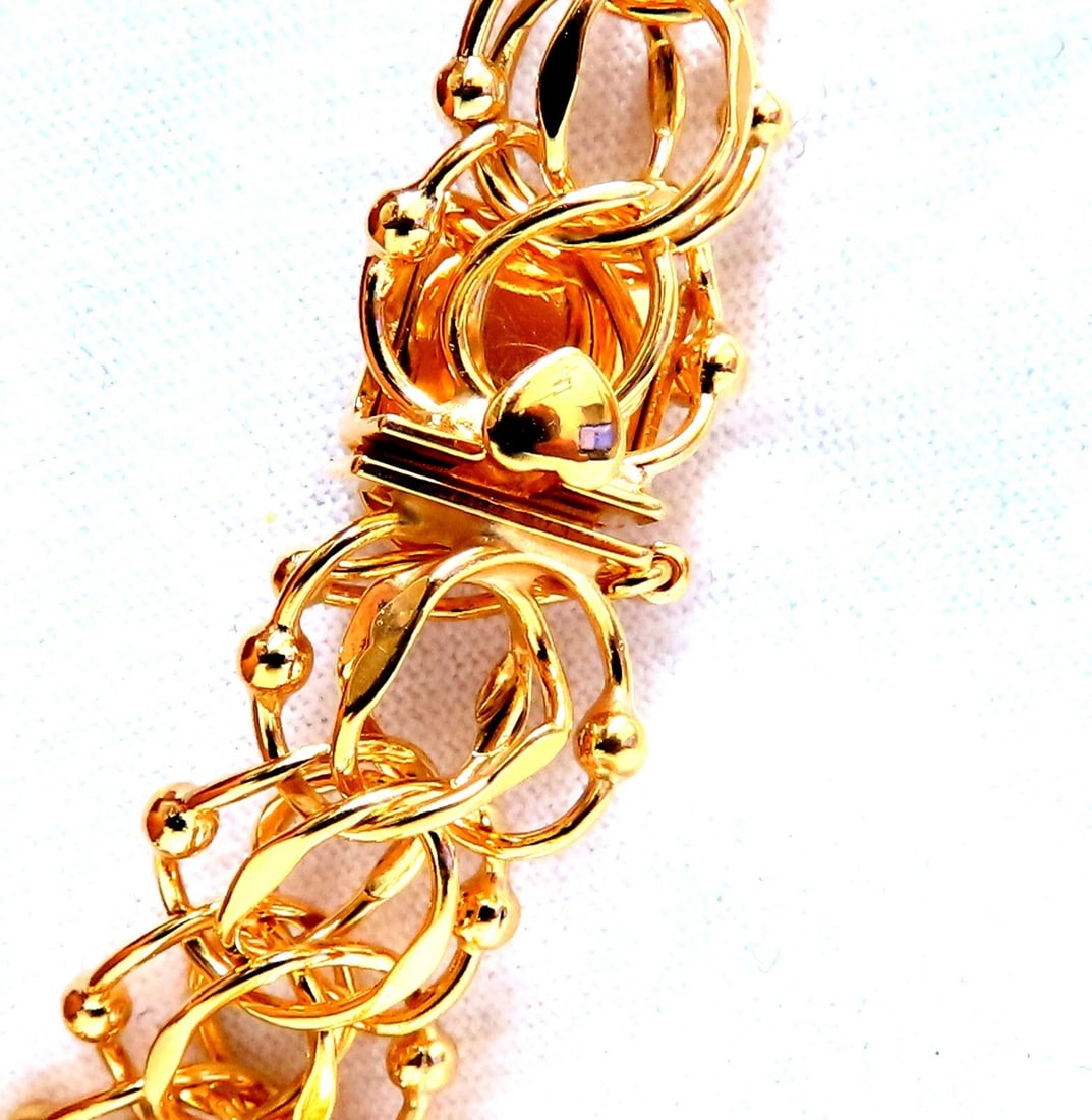 Nine Charms Link Bracelet 14kt gold 7 inch 54gm** - 10