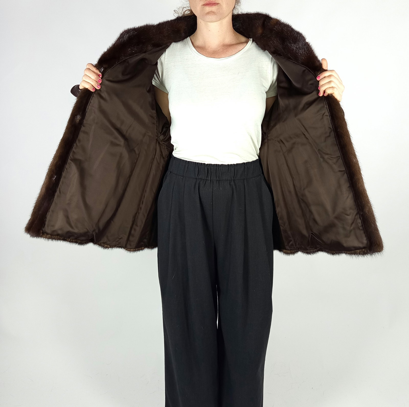 LEATHER & MINK FUR JACKET EU: L ; US: 16 - 7