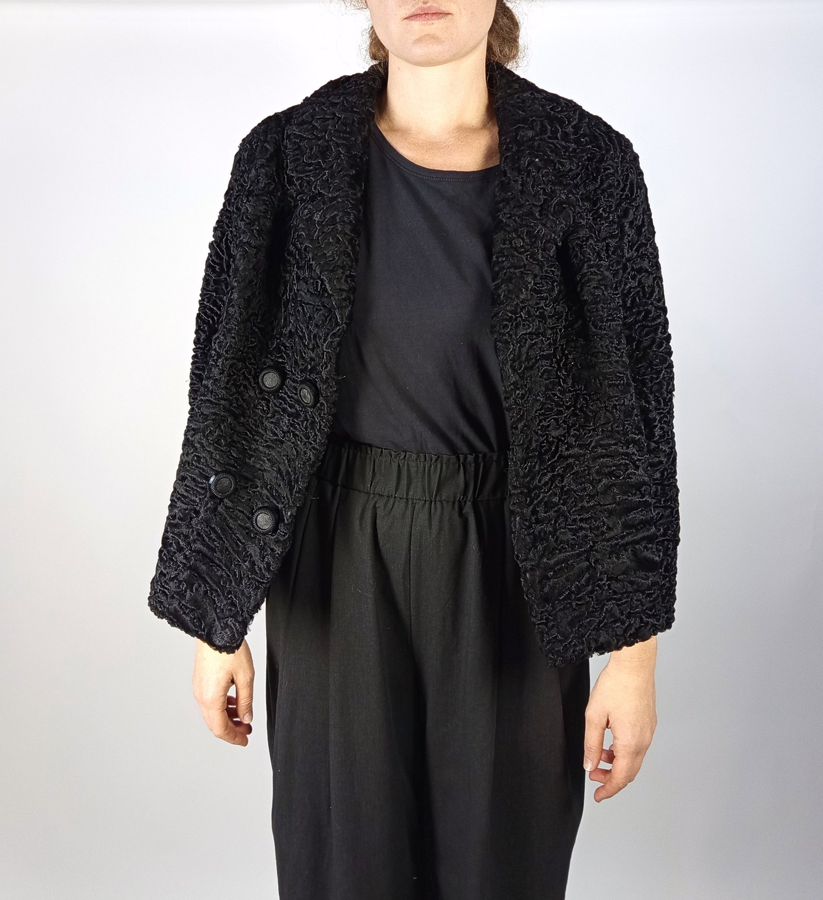 BLACK KARABUL FUR JACKET EU: L - US:18 - 6