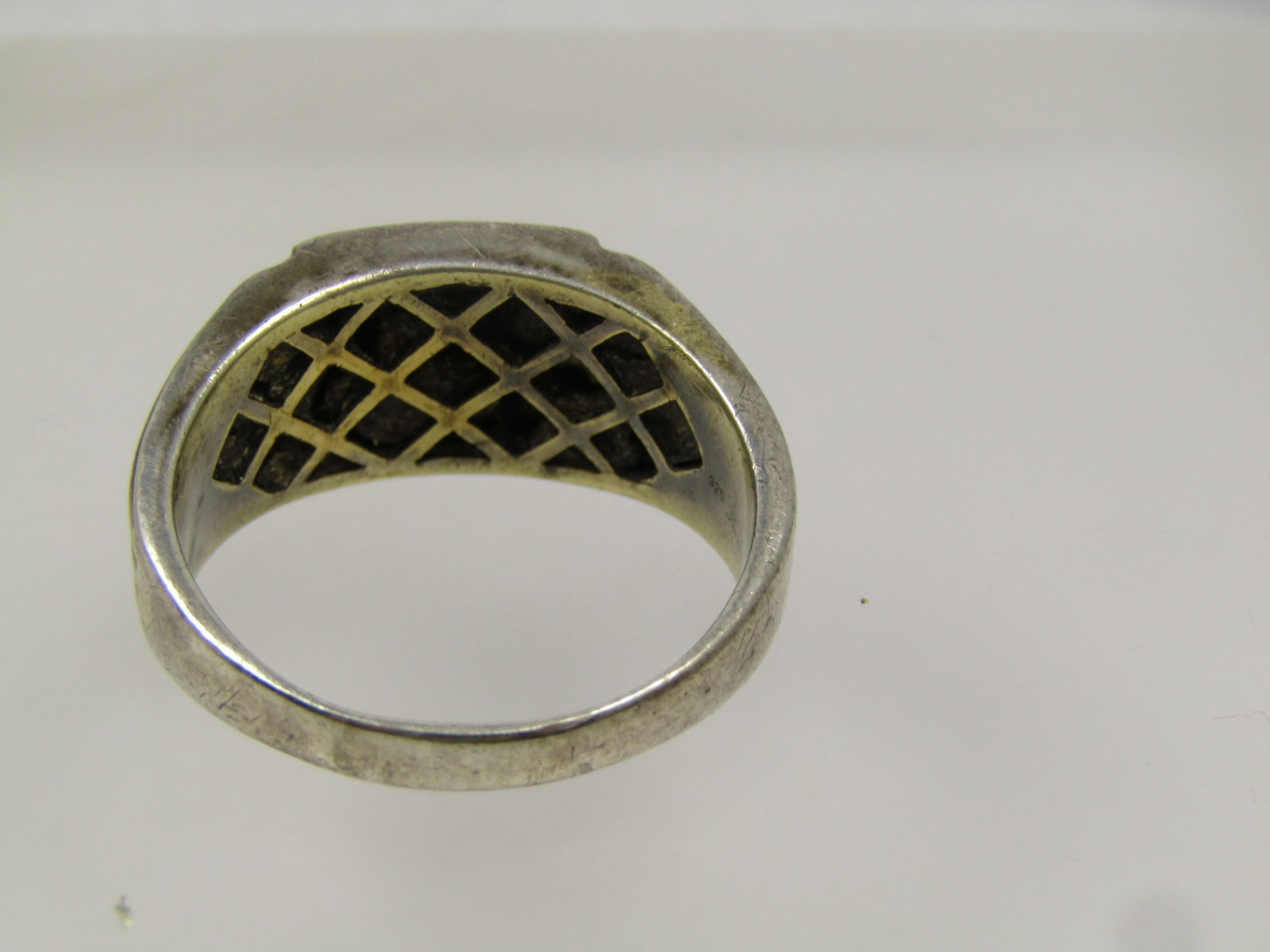 Vintage Sterling Diamond Ring, Men's, Sz. 15.5, 1950's-1960's - 6
