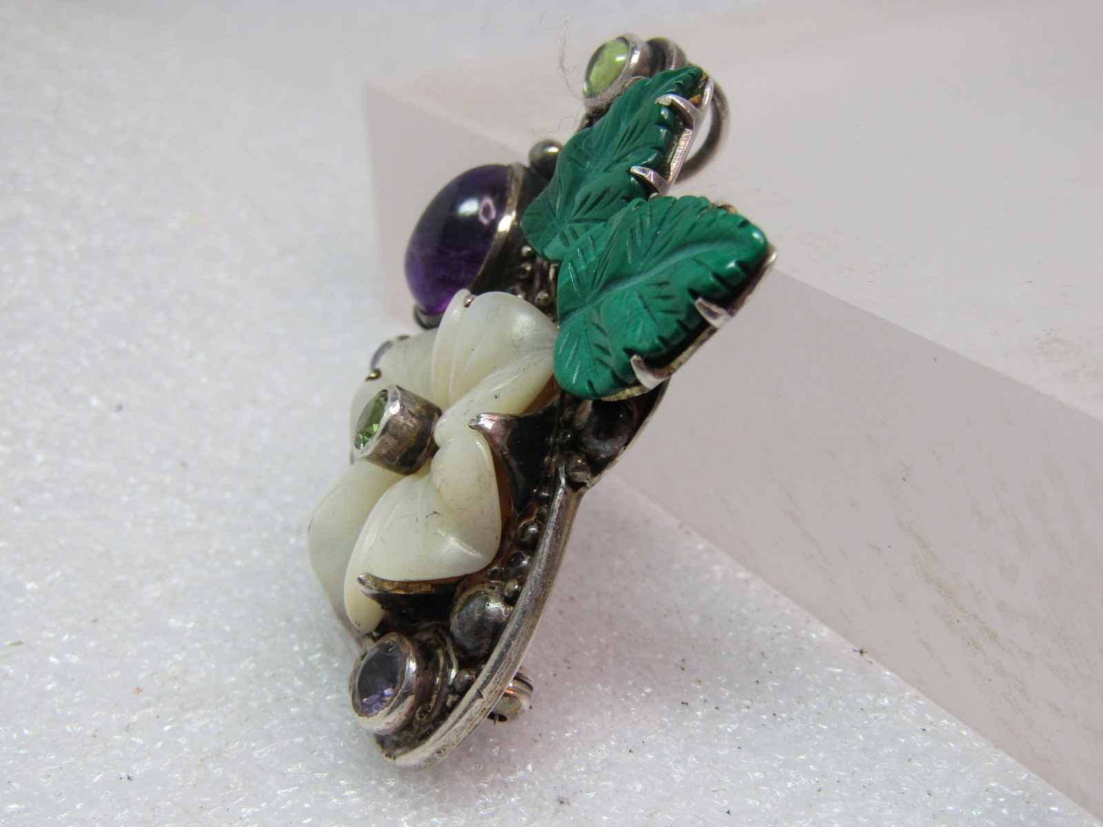 Vintage Sterling Floral/Leaves Brooch, Signed Sajen, 1980's-1990's - 2