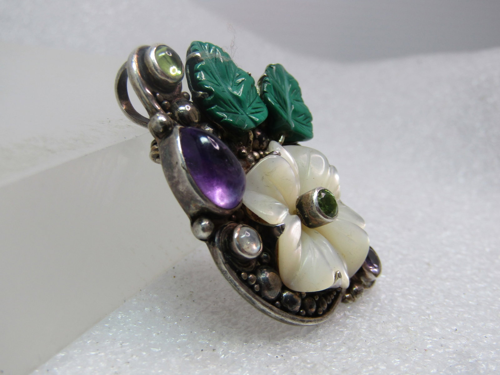 Vintage Sterling Floral/Leaves Brooch, Signed Sajen, 1980's-1990's - 3