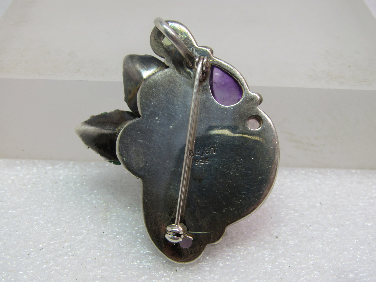 Vintage Sterling Floral/Leaves Brooch, Signed Sajen, 1980's-1990's - 4