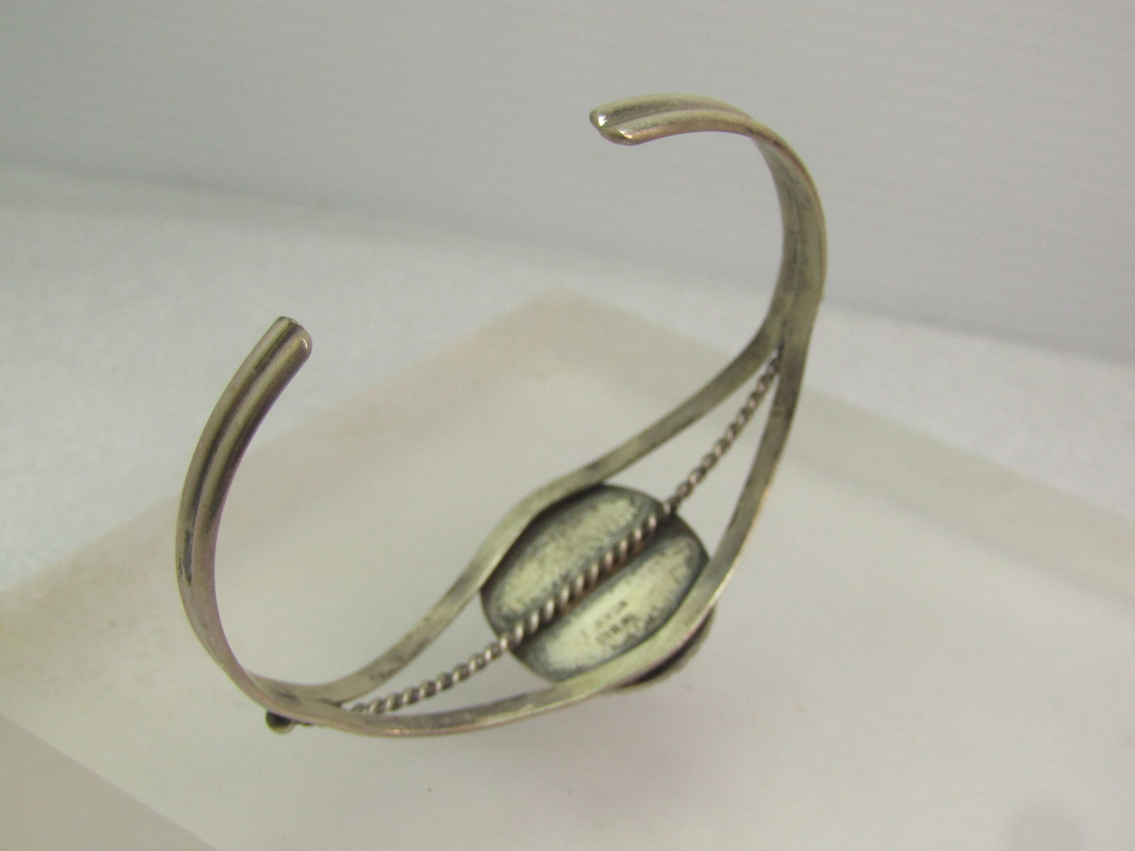 Vintage Navajo Banded Agate Cuff Bracelet, Eugene Jackson, 1960's-1970's, 6.5" - 4