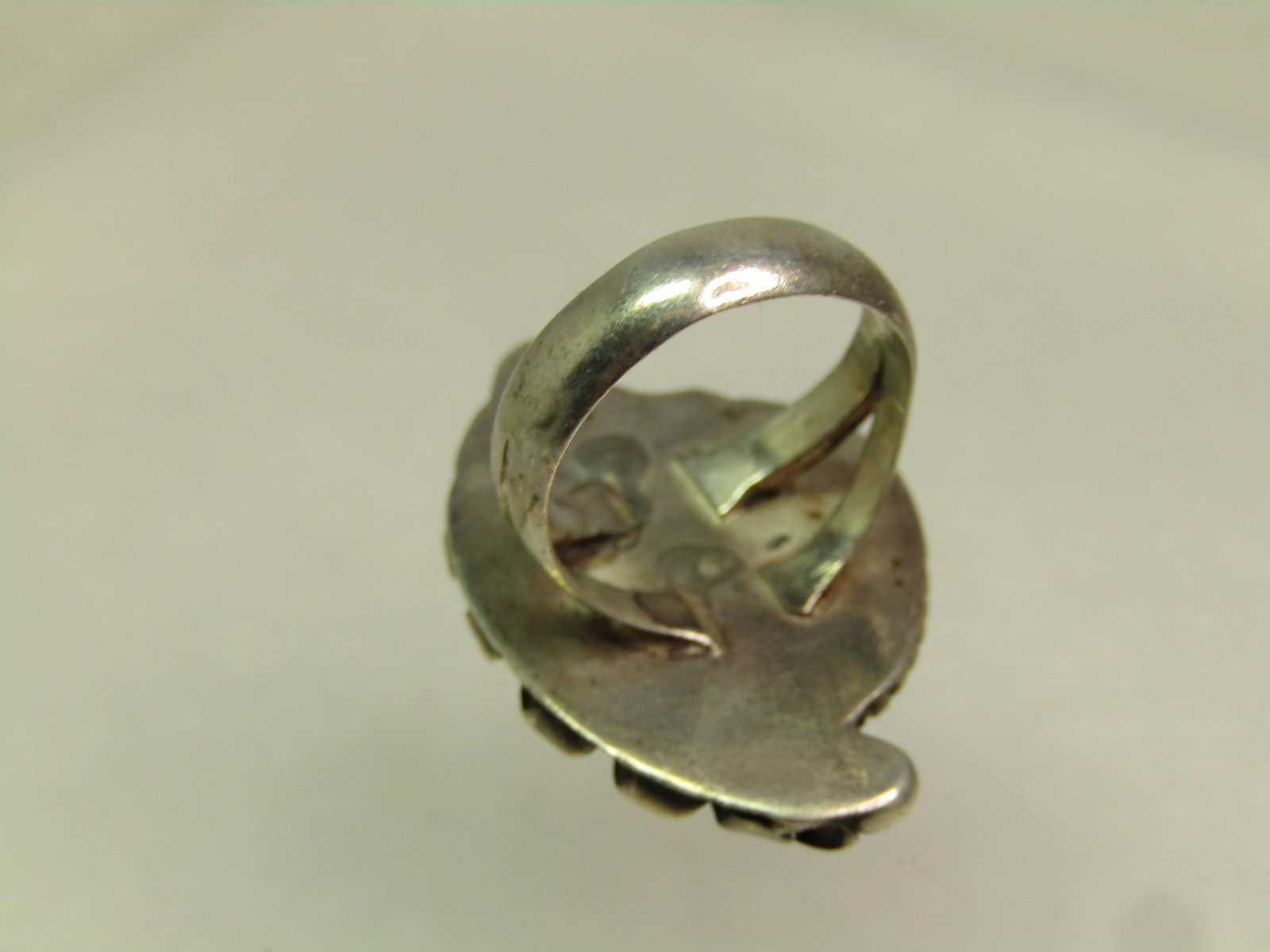 Vintage Sterling Southwestern Turquoise Ring, Feather Accents, Sz. 4.75, 1970's-1980's - 5