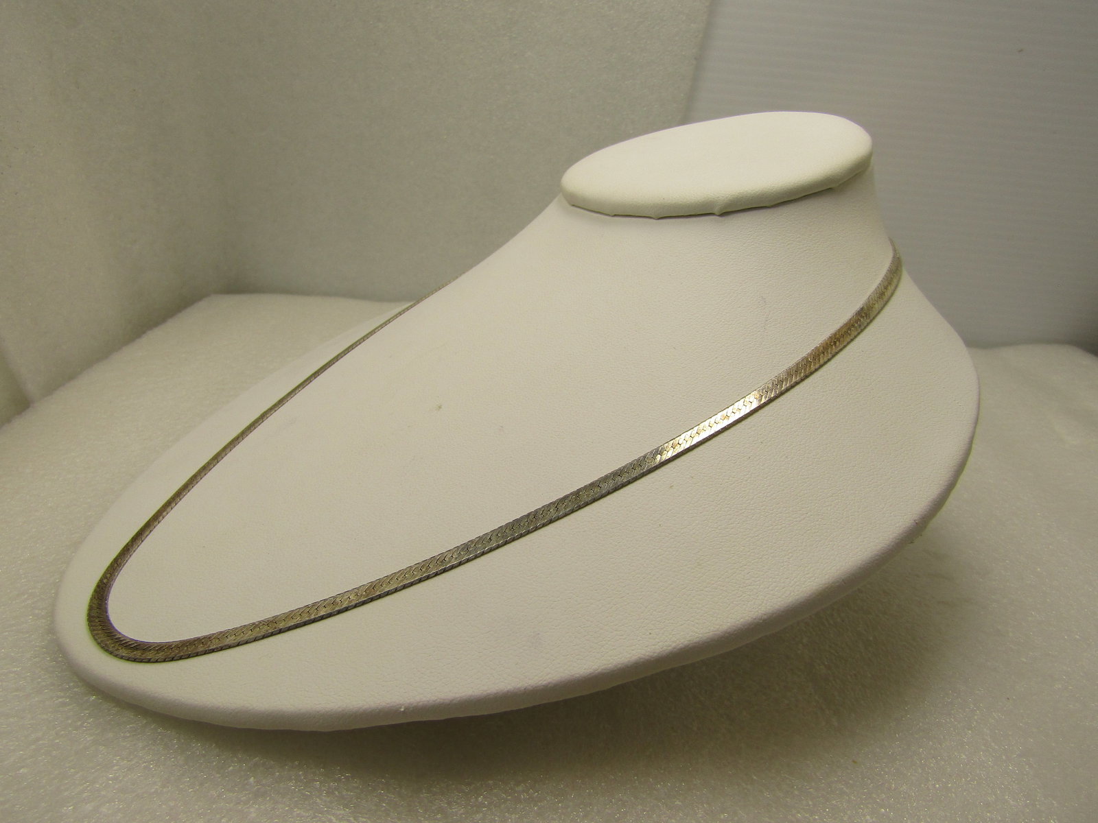 Vintage Sterling 3mm Herringbone Necklace, 20" Unisex, 1980's-1990's, Signed - 2