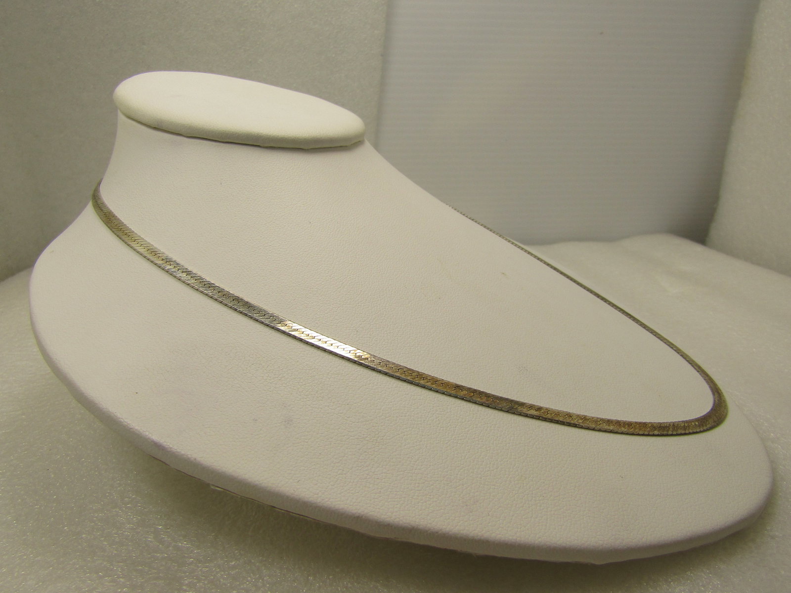 Vintage Sterling 3mm Herringbone Necklace, 20" Unisex, 1980's-1990's, Signed - 3