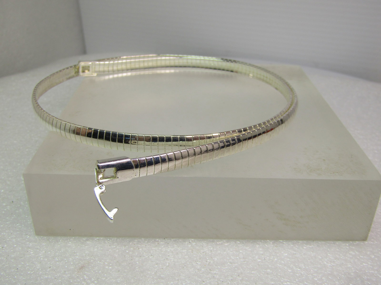 Vintage Silver Tone Omega Necklace, 20", 1980's-1990's - 6