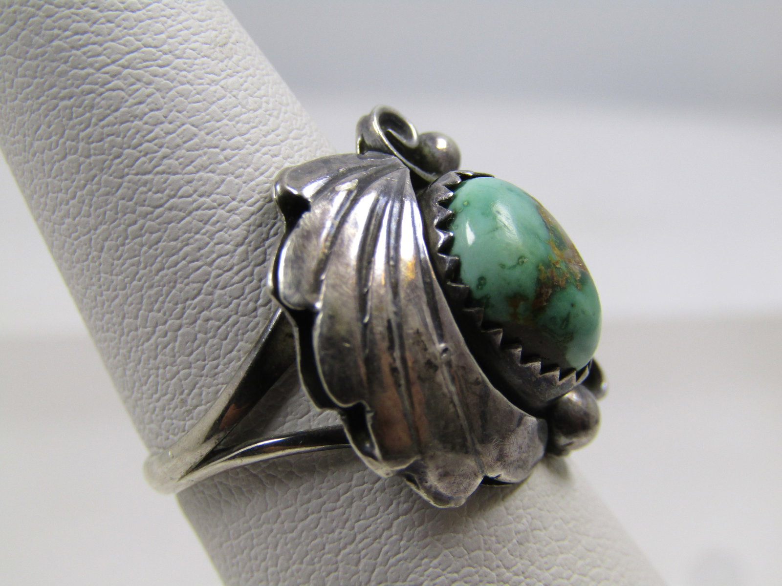 Vintage Sterling Southwestern/Navajo Turquoise Ring, Signed R. Shake, 1970's - 3