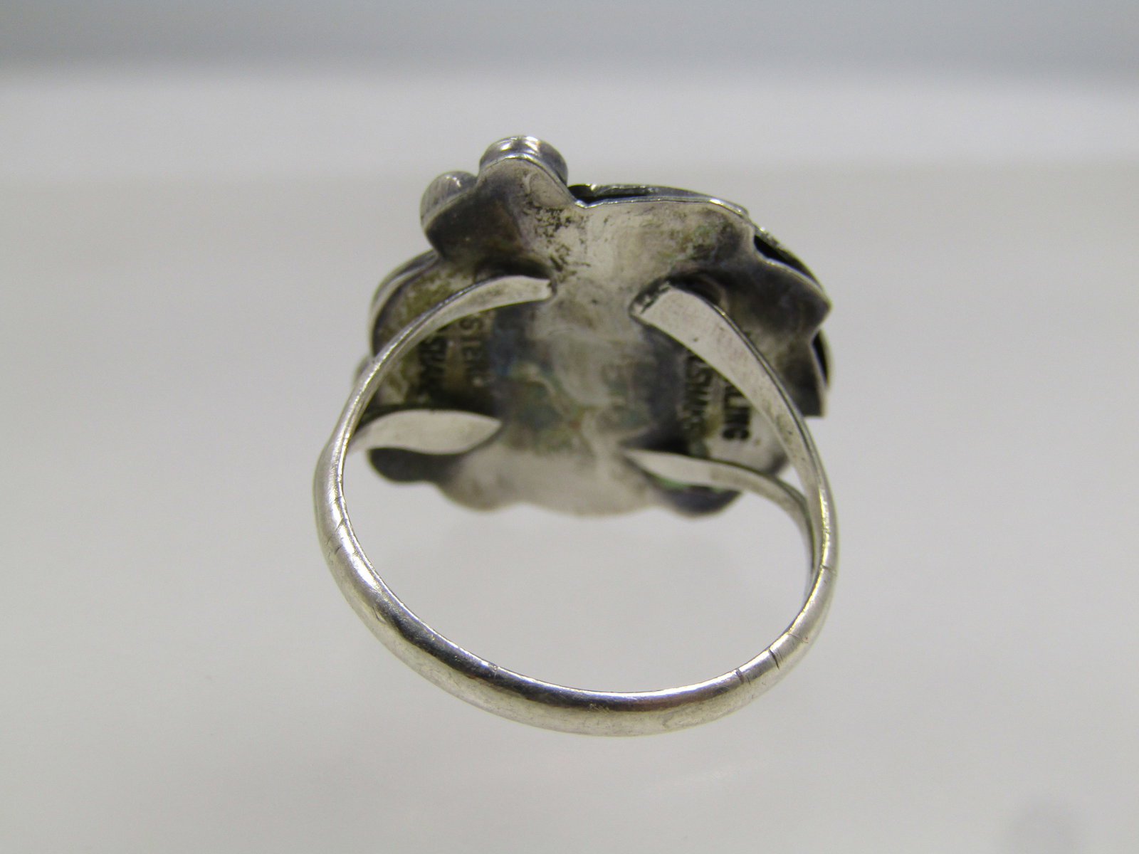 Vintage Sterling Southwestern/Navajo Turquoise Ring, Signed R. Shake, 1970's - 4