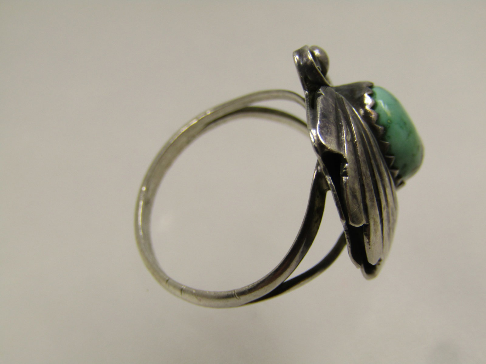 Vintage Sterling Southwestern/Navajo Turquoise Ring, Signed R. Shake, 1970's - 5