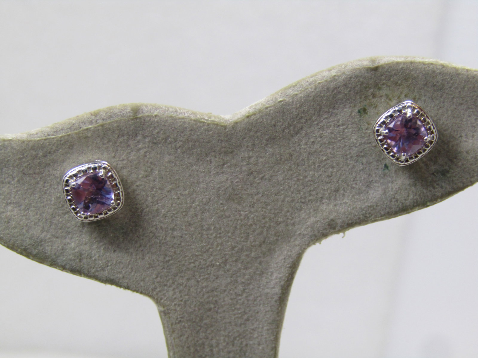 Sterling Silver Amethyst Stud Earrings, Pierced, Signed DBJTH, 2000's: Sterling Silver Amethyst Stud Earrings, Pierced, Signed DBJTH. DBJ is the mark for Dee Berkley Jewelry, is a jewelry brand known for colorful, handcrafted gemstone and fine jewelry collections that ai
