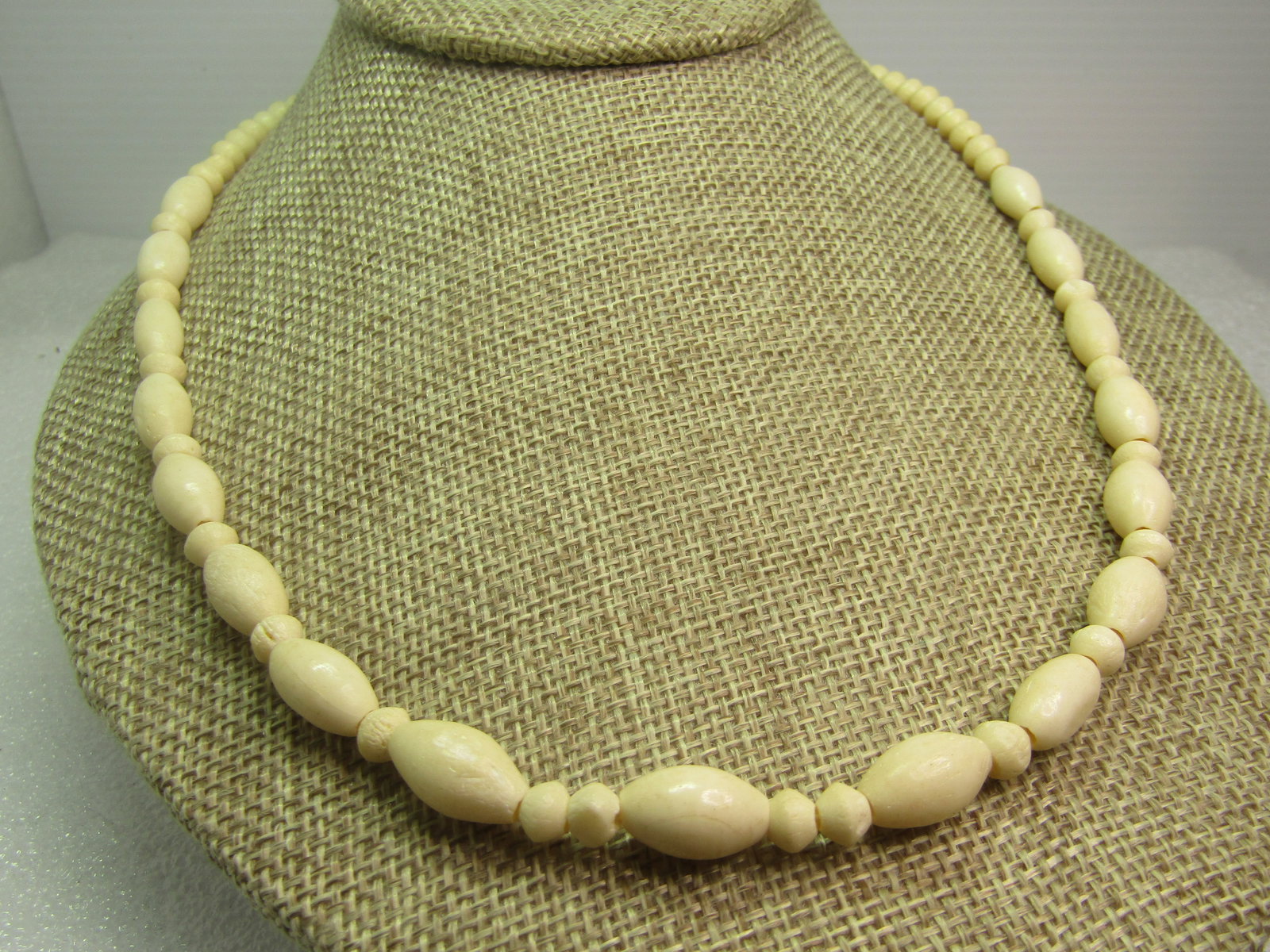 Vintage Bone Beaded Necklace, 20", 1970's-1980's - 2