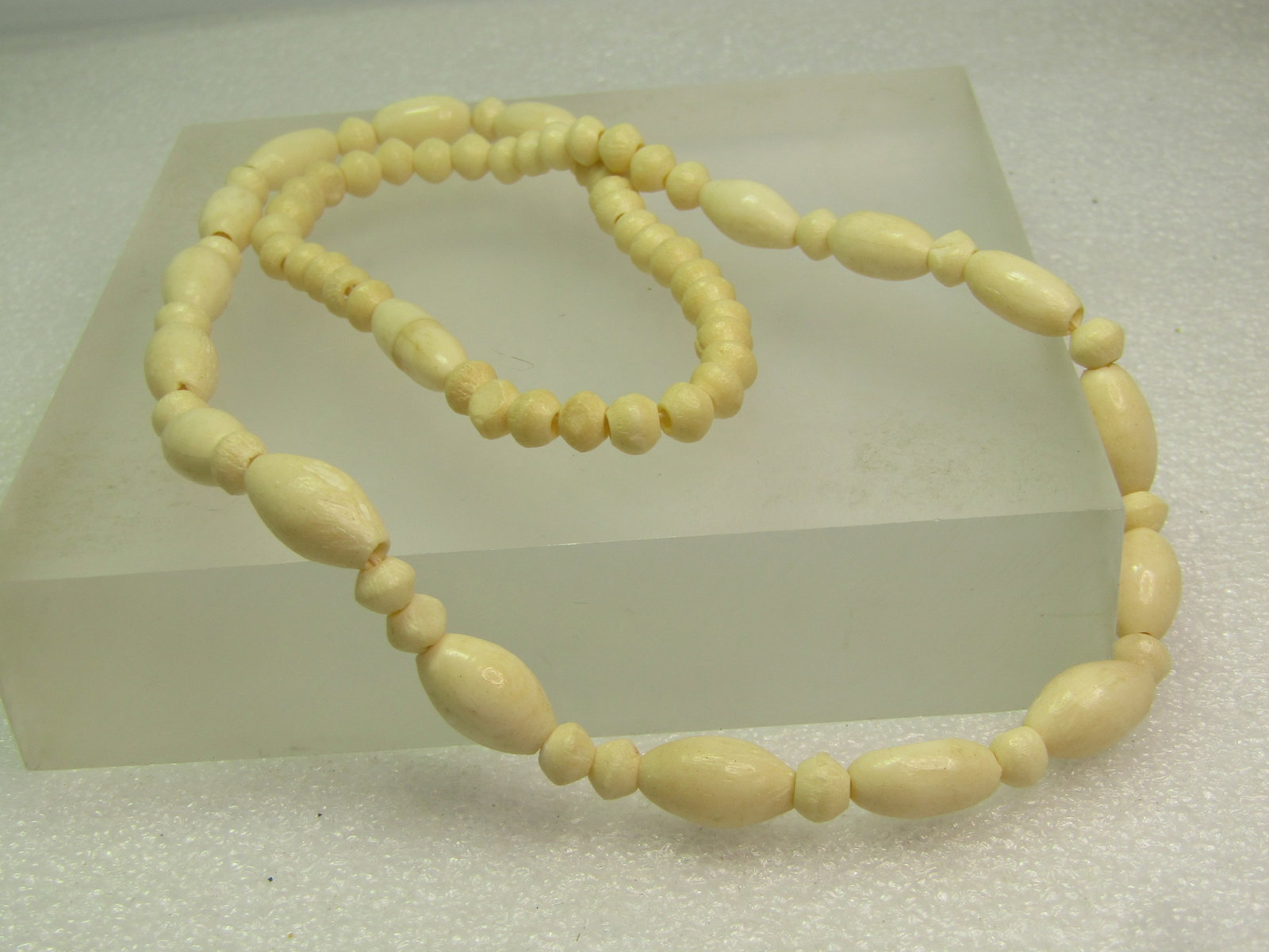 Vintage Bone Beaded Necklace, 20", 1970's-1980's - 5