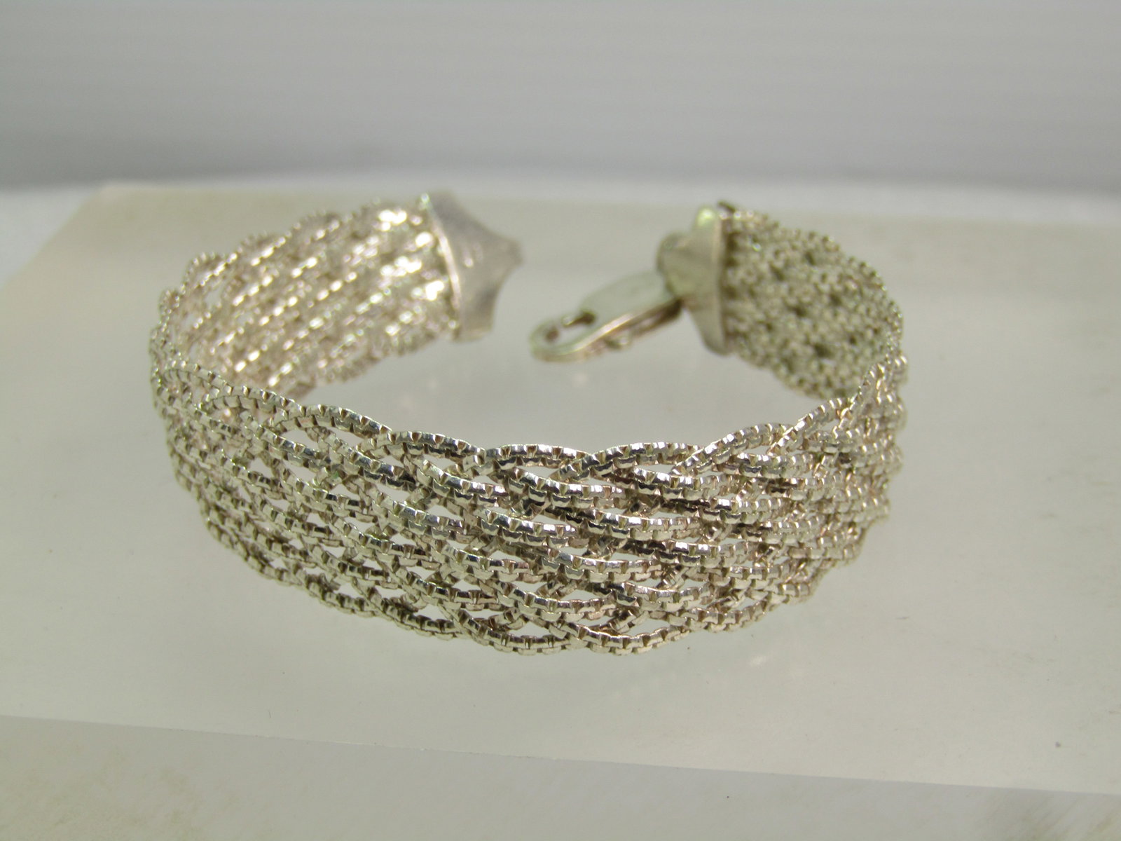 Vintage Sterling Braided/Woven Bracelet, 7.25" IBB. 1980's-1990's (1 of 9)