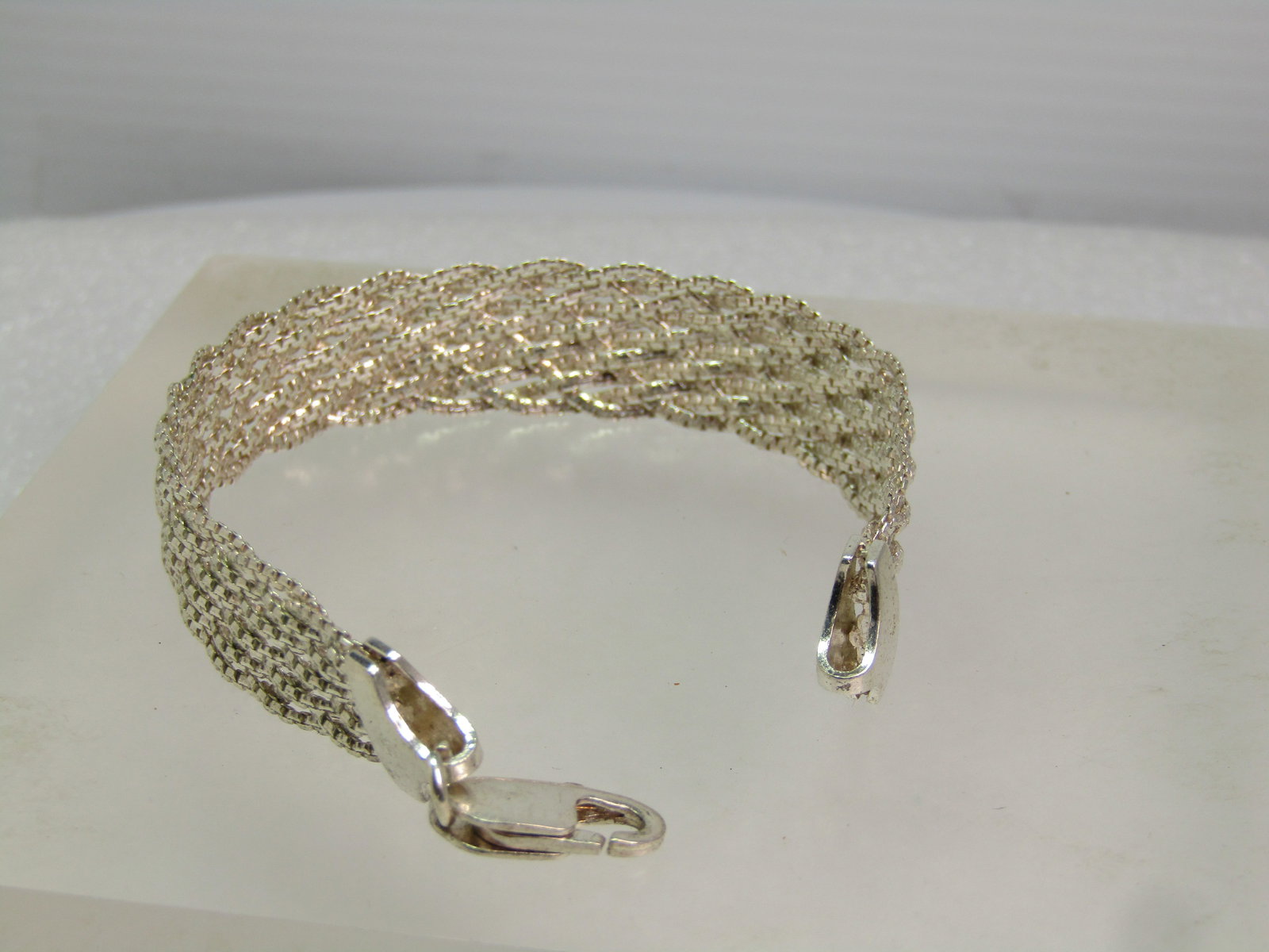 Vintage Sterling Braided/Woven Bracelet, 7.25" IBB. 1980's-1990's - 3